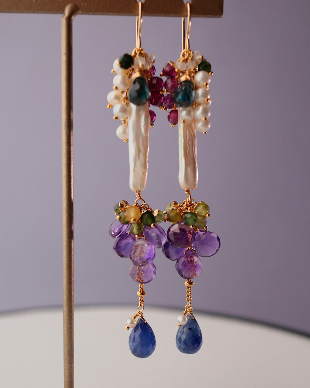 [Water Lilies] Beneath the Willow — Long Earrings