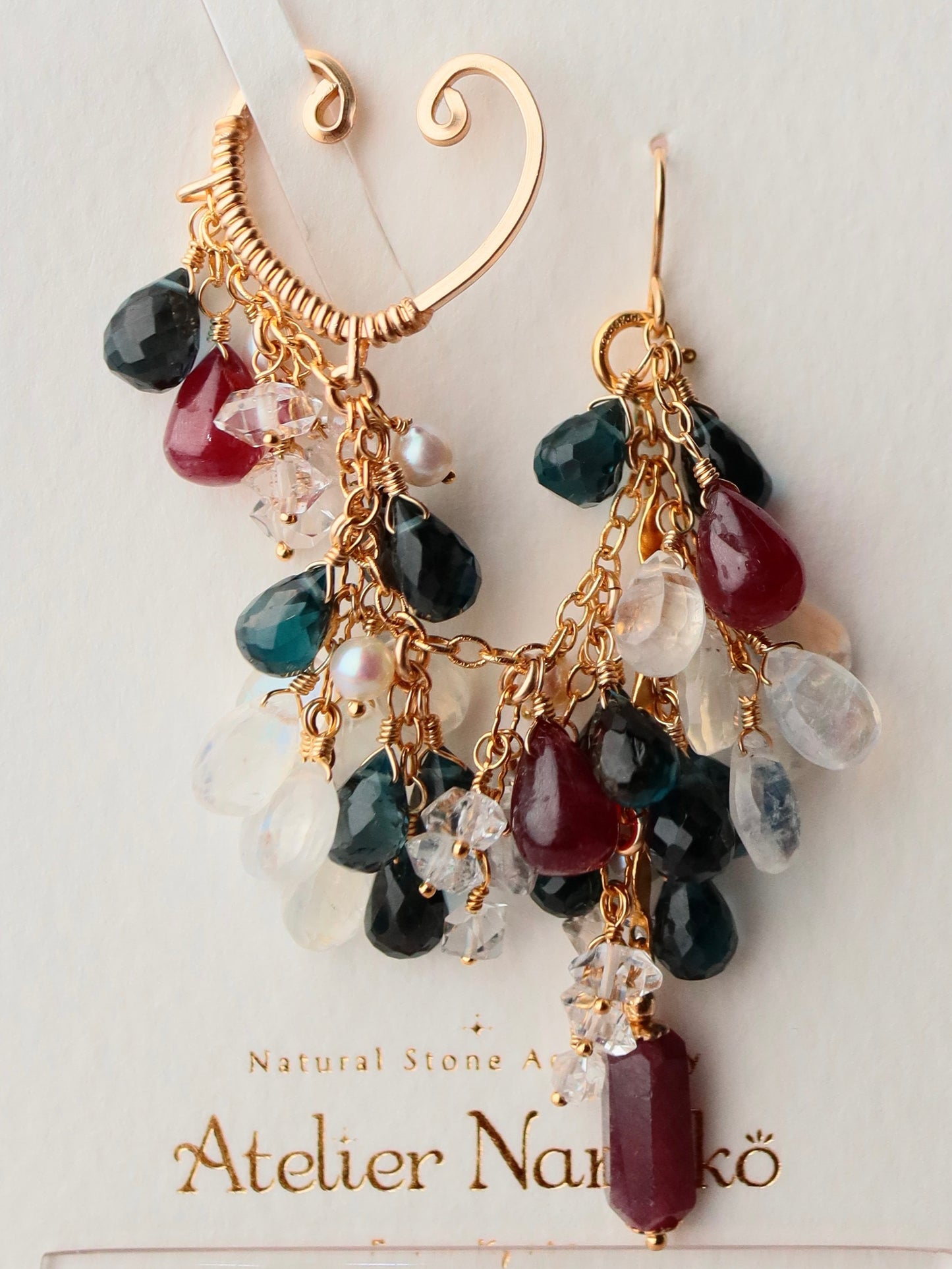 [Stories in Red] Ruby and London Blue Topaz 3-Way Ear Cuff