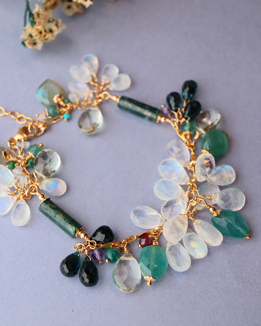 Grandidierite and London Blue Topaz Bracelet