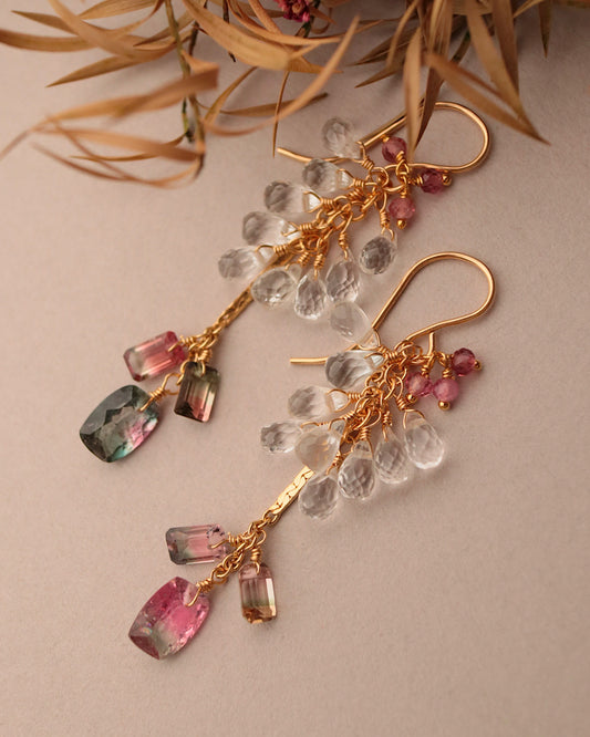 [One-of-a-kind] Bicolor Tourmaline Earrings ①
