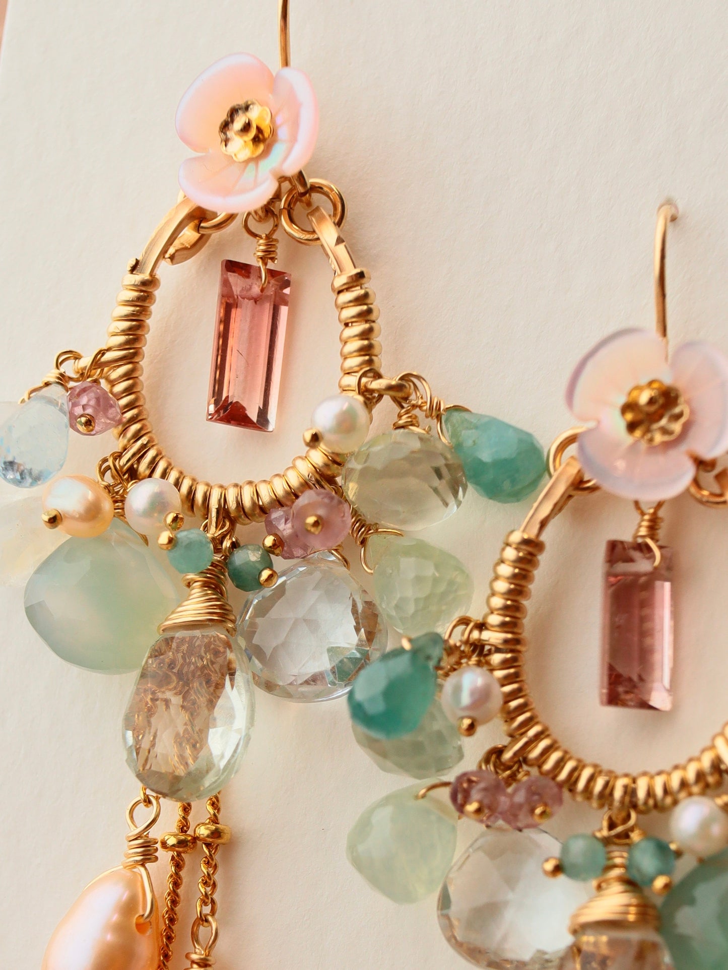 One-of-a-kind [Fragonard "Swing"] Pink Tourmaline Chandelier Earrings