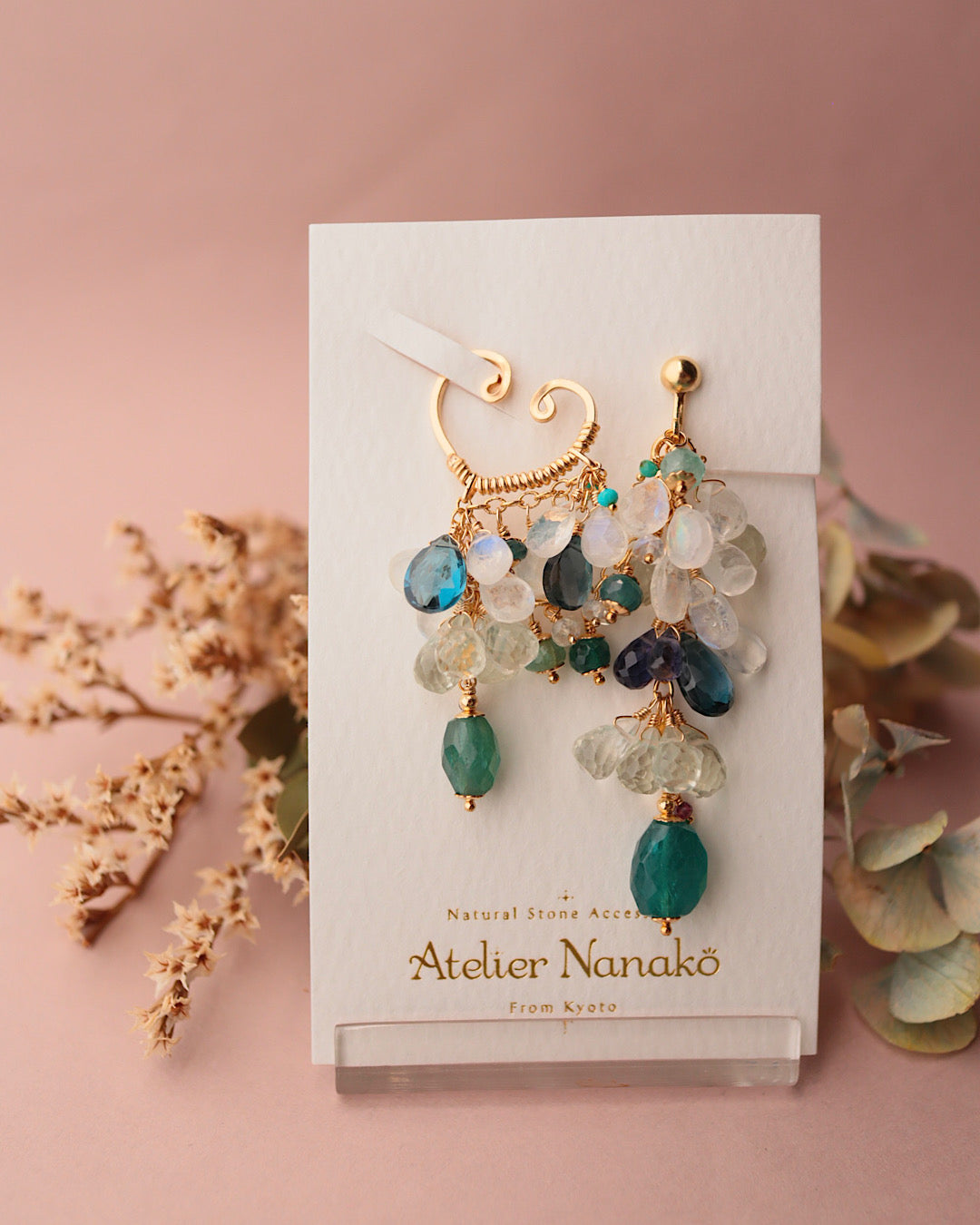 Grandidierite and London Blue Topaz 3-Way Ear Cuff