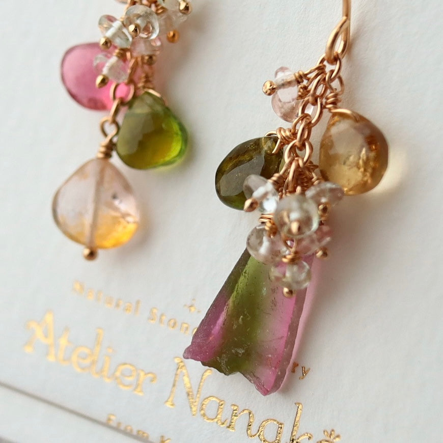 (3) Watermelon tourmaline earrings