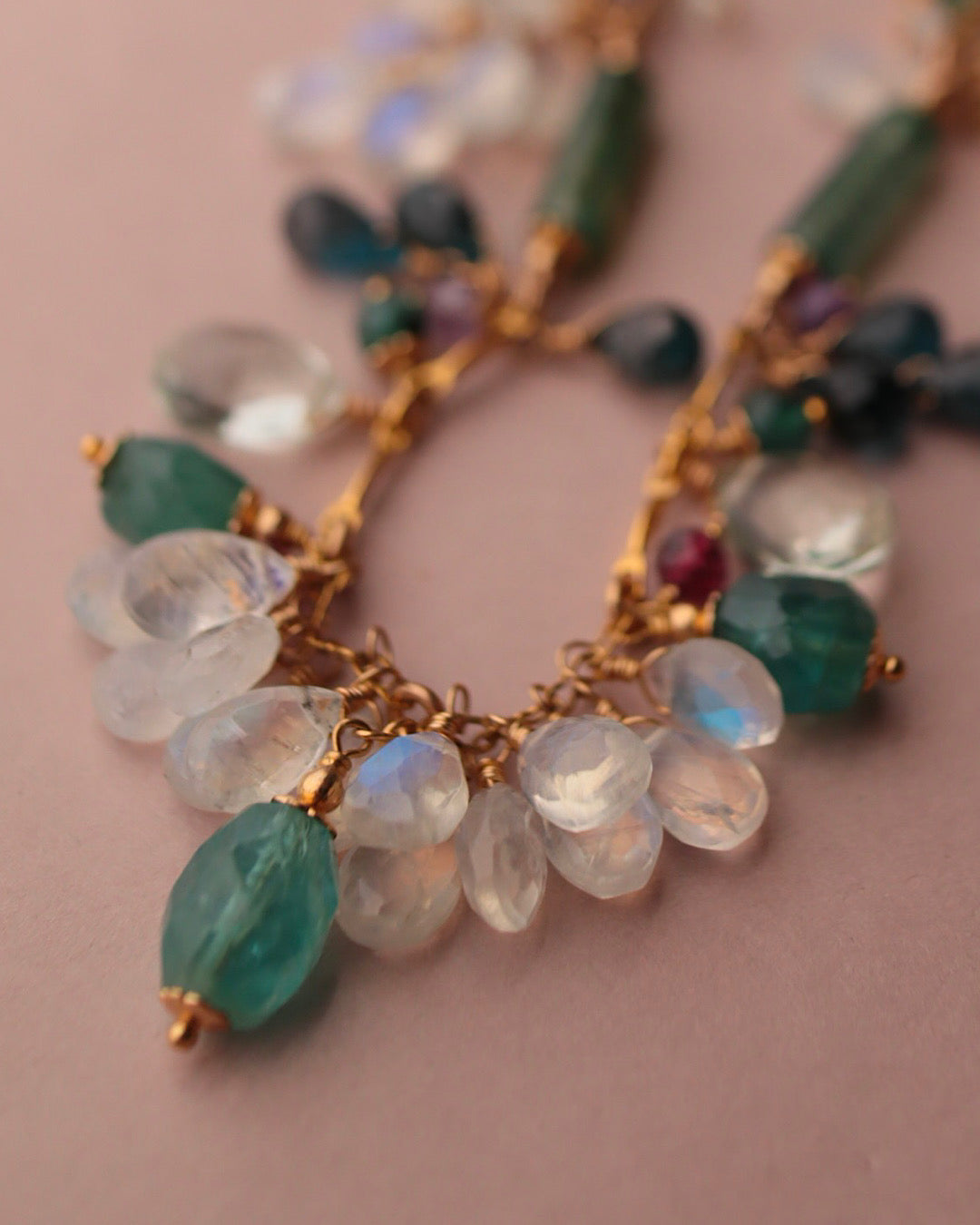 Grandidierite and London Blue Topaz Round Necklace