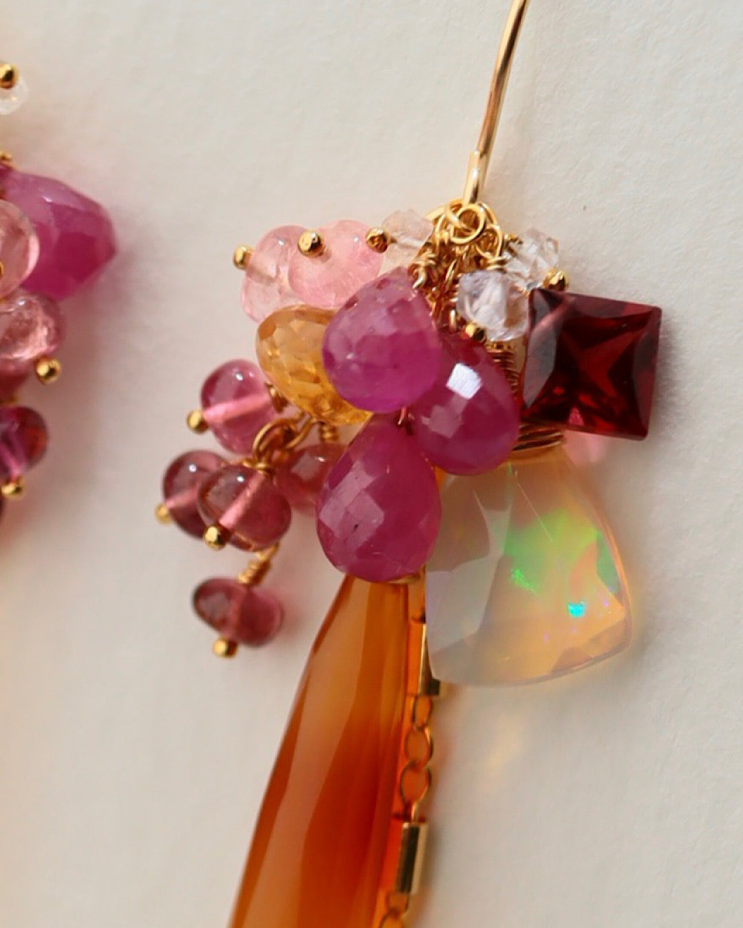 ①Sardonyx long earrings