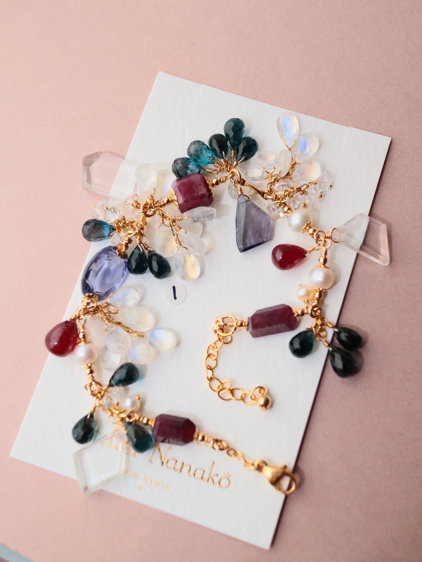 [Stories in Red] Ruby and London Blue Topaz Bracelet ①