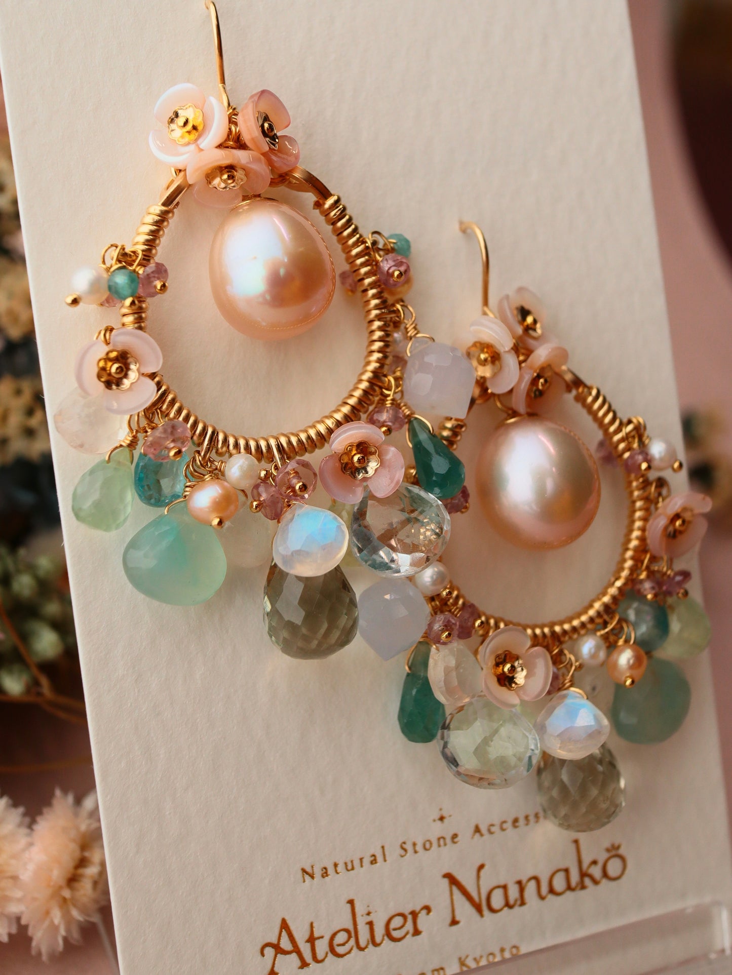 One-of-a-kind [Fragonard "Swing"] Large pearl chandelier earrings