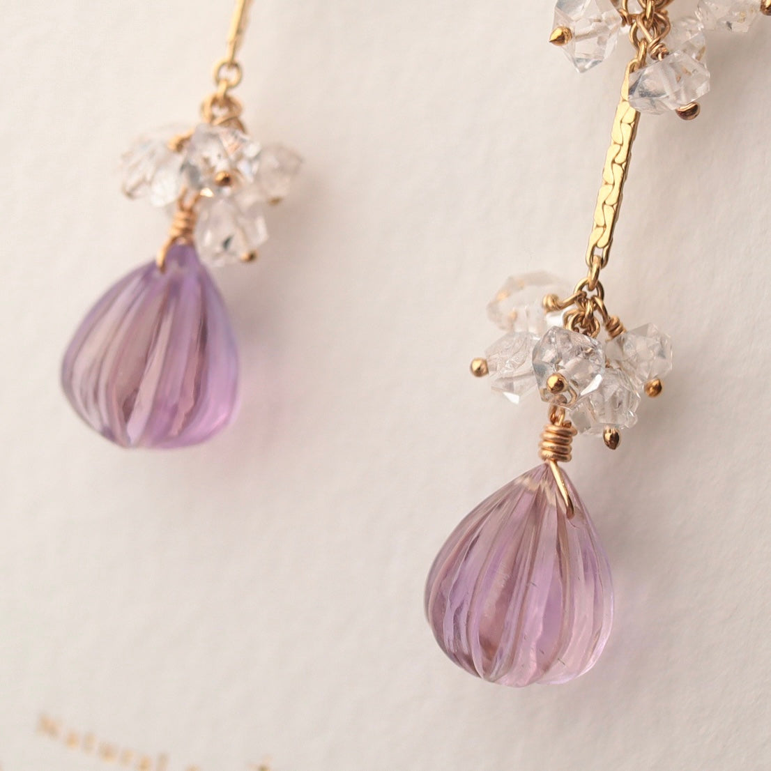 [Ametrine] Earrings carved like a perfume bottle