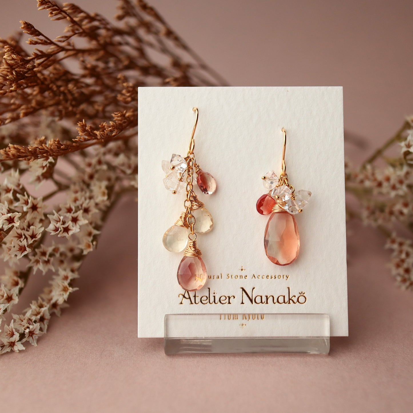 [Asymmetry No.2] Oregon sunstone earrings