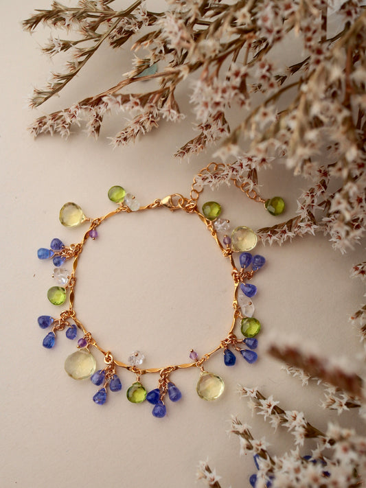 【Pre-order sale】 Tanzanite and lemon quartz bracelet