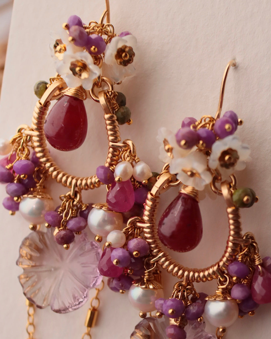 [One-of-a-kind] Ruby and Ametrine Chandelier Earrings