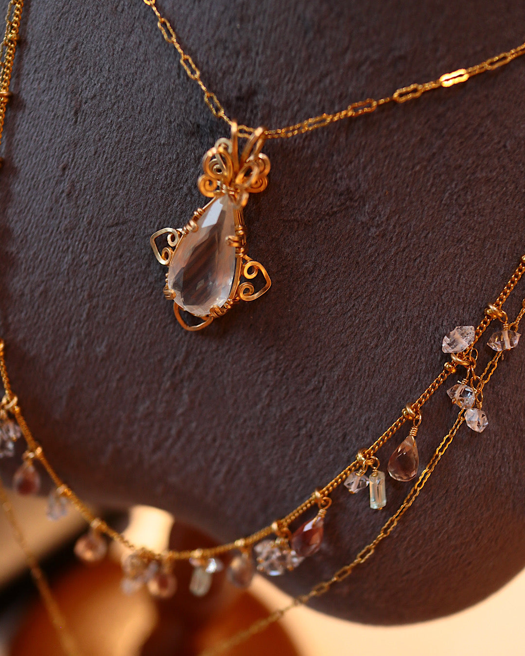 [One-of-a-kind] Rainbow Moonstone Necklace