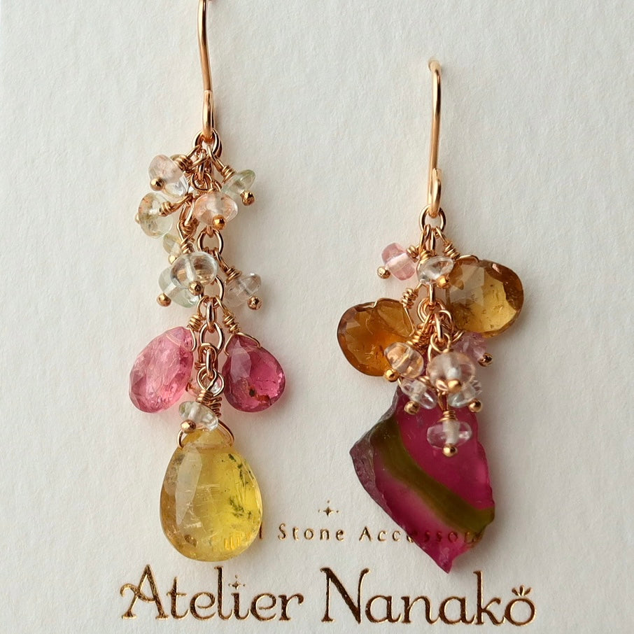 (4) Watermelon tourmaline earrings