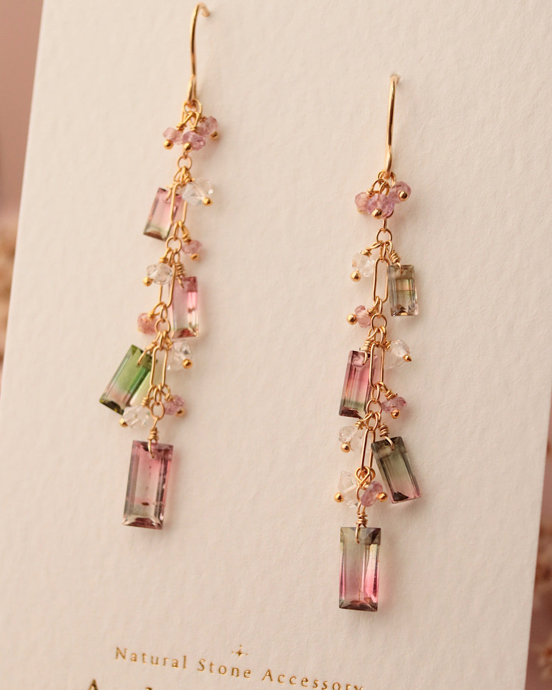②[One-of-a-kind] Bicolor Tourmaline Earrings
