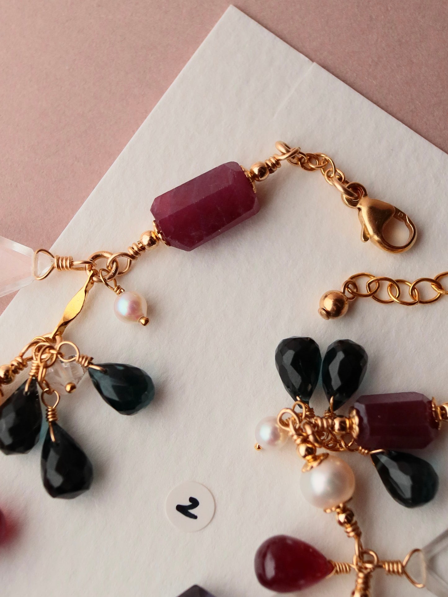 [Stories in Red] Ruby and London Blue Topaz Bracelet ②