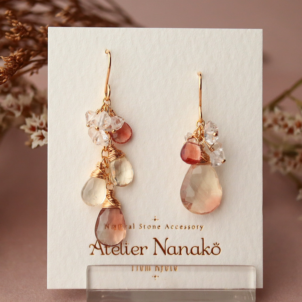 [Asymmetry No.1] Oregon sunstone earrings