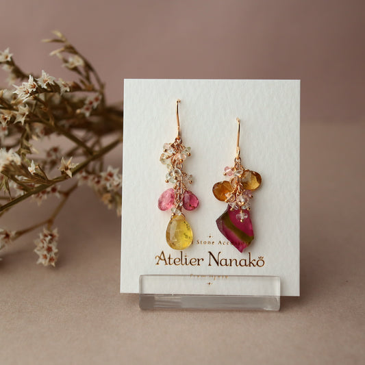 (4) Watermelon tourmaline earrings