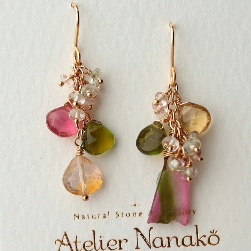 (3) Watermelon tourmaline earrings