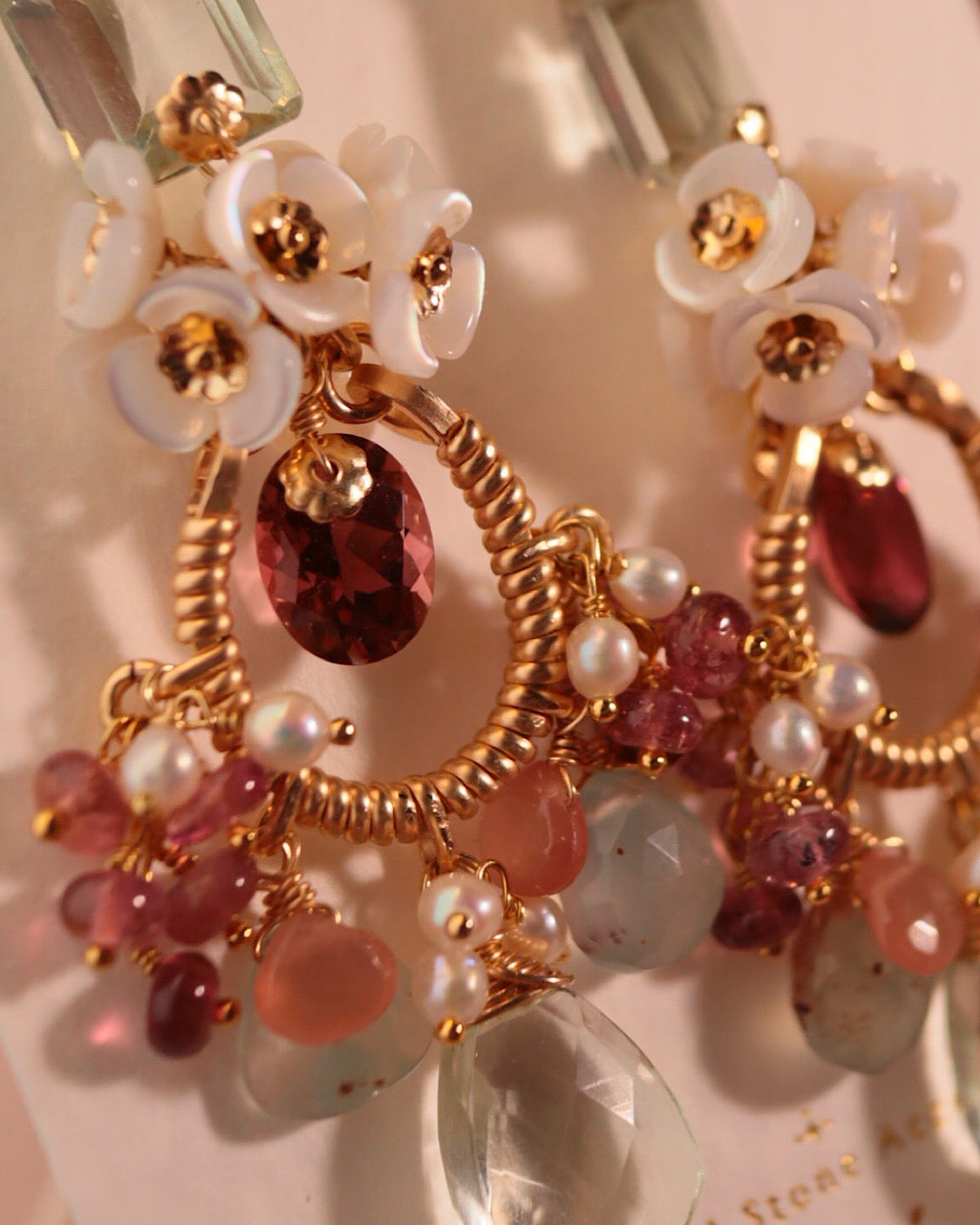 [One-of-a-kind] Tourmaline and Green Amethyst Chandelier Earrings