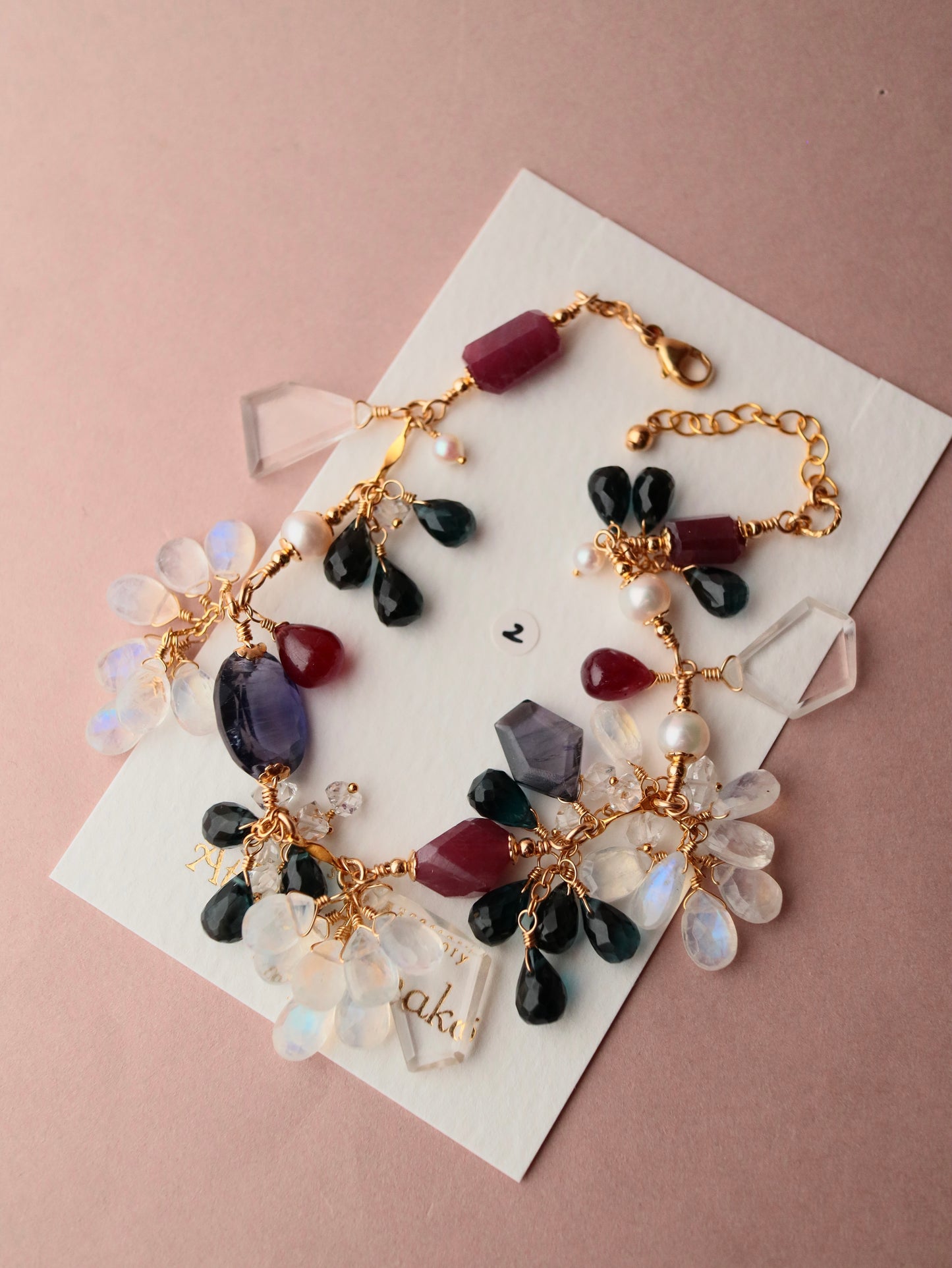 [Stories in Red] Ruby and London Blue Topaz Bracelet ②