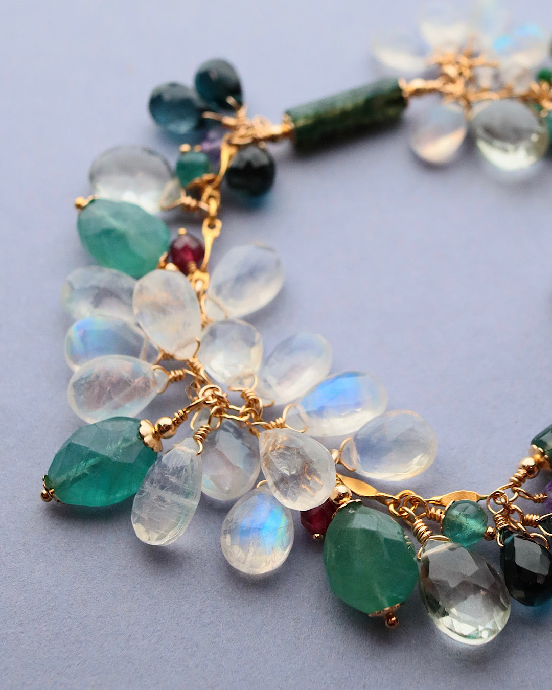 Grandidierite and London Blue Topaz Bracelet