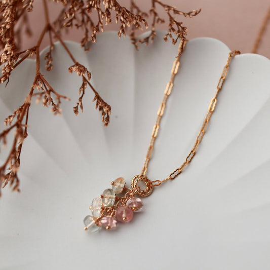 Pale tone tourmaline necklace