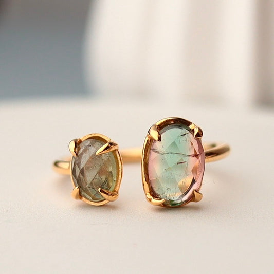 Bicolor tourmaline ring ①