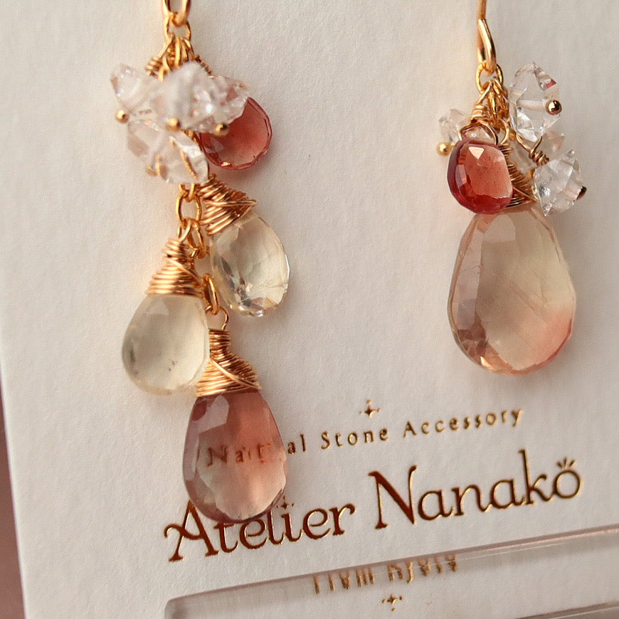 [Asymmetry No.1] Oregon sunstone earrings