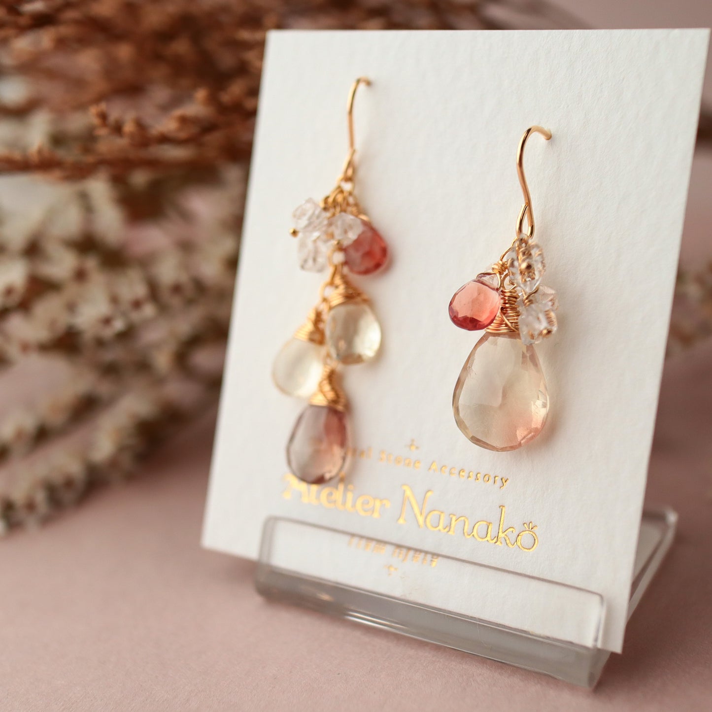 [Asymmetry No.1] Oregon sunstone earrings