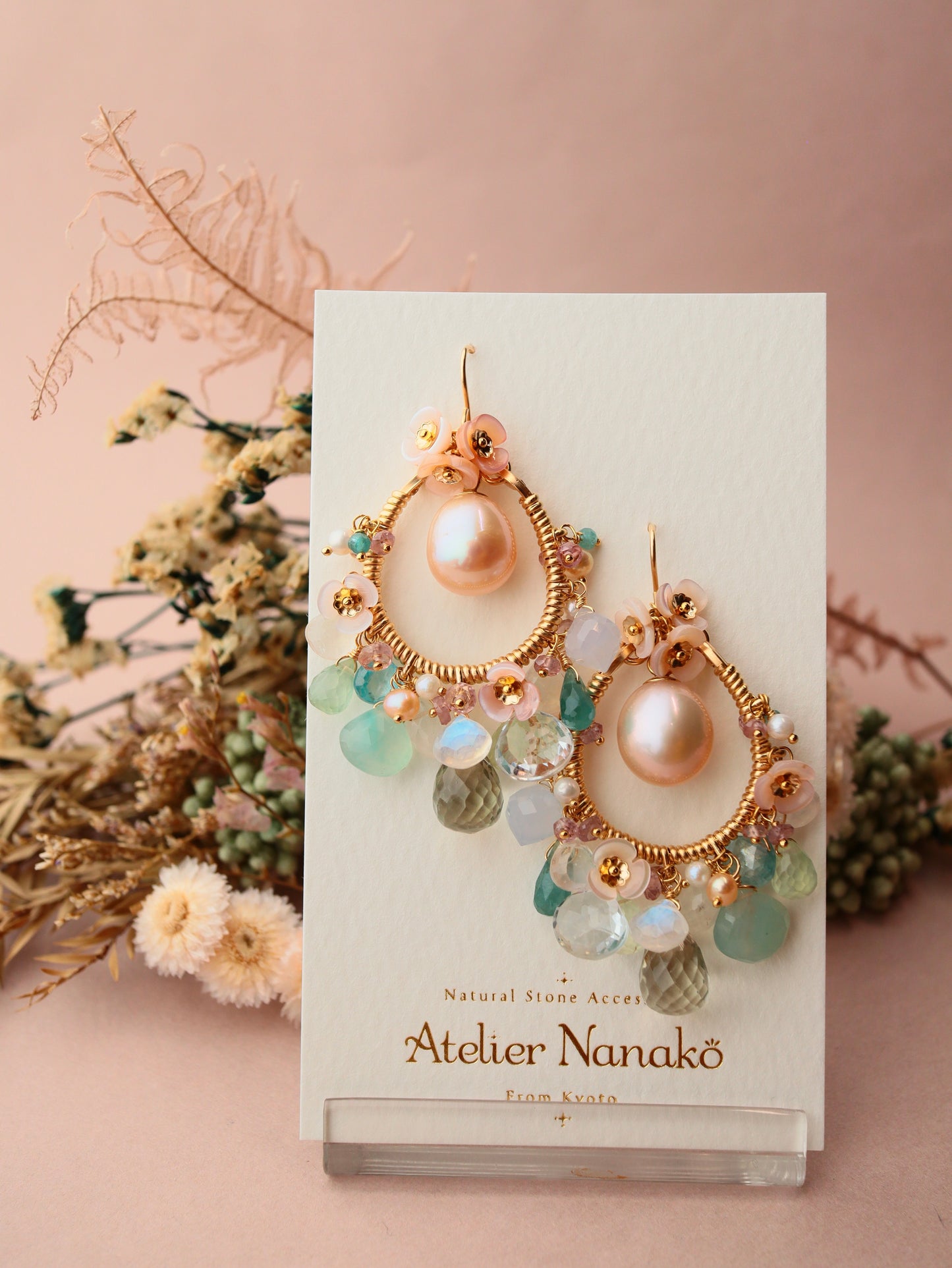 One-of-a-kind [Fragonard "Swing"] Large pearl chandelier earrings
