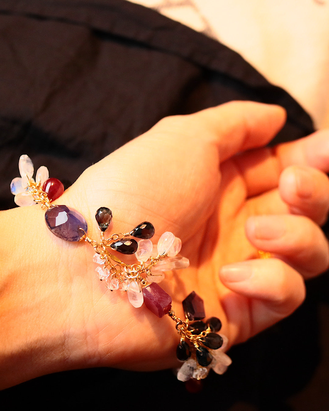 [Stories in Red] Ruby and London Blue Topaz Bracelet ①