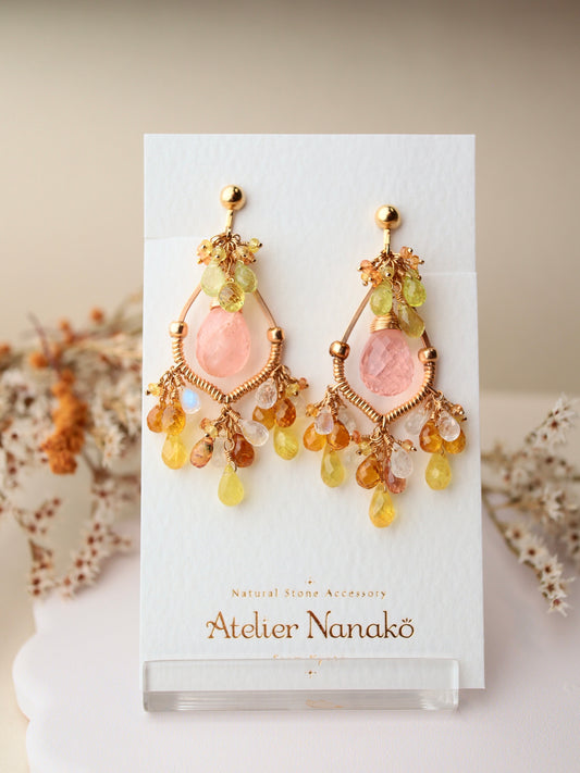 ②Morganite Chandelier Earrings