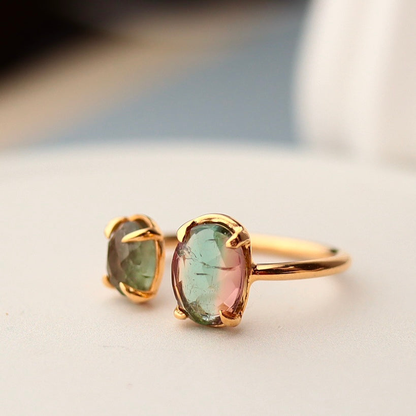 Bicolor tourmaline ring ①