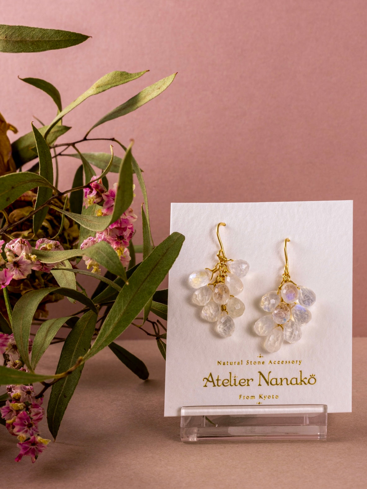 Moonstone drop earrings
