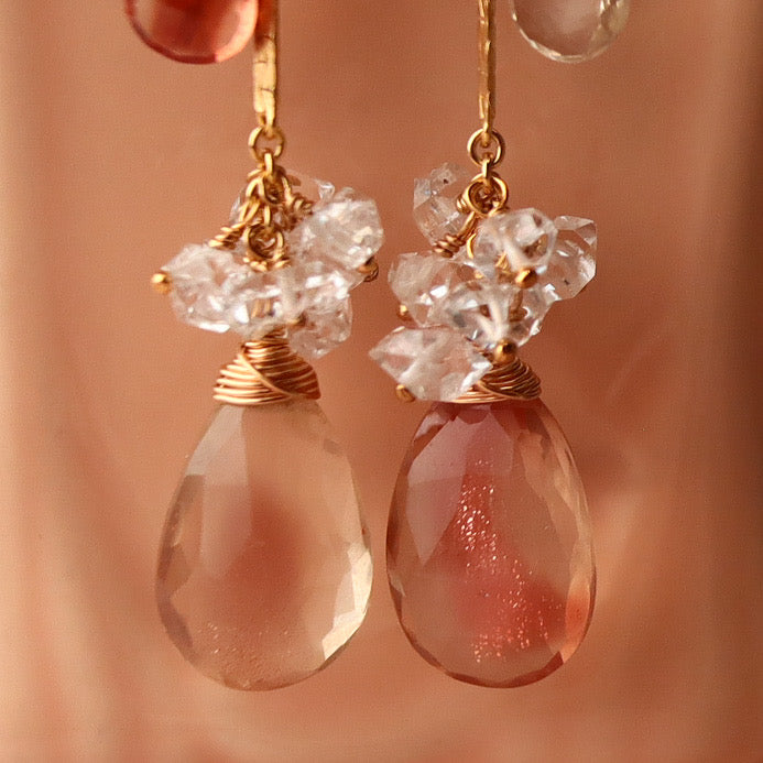 [Large long No.1] Oregon sunstone earrings