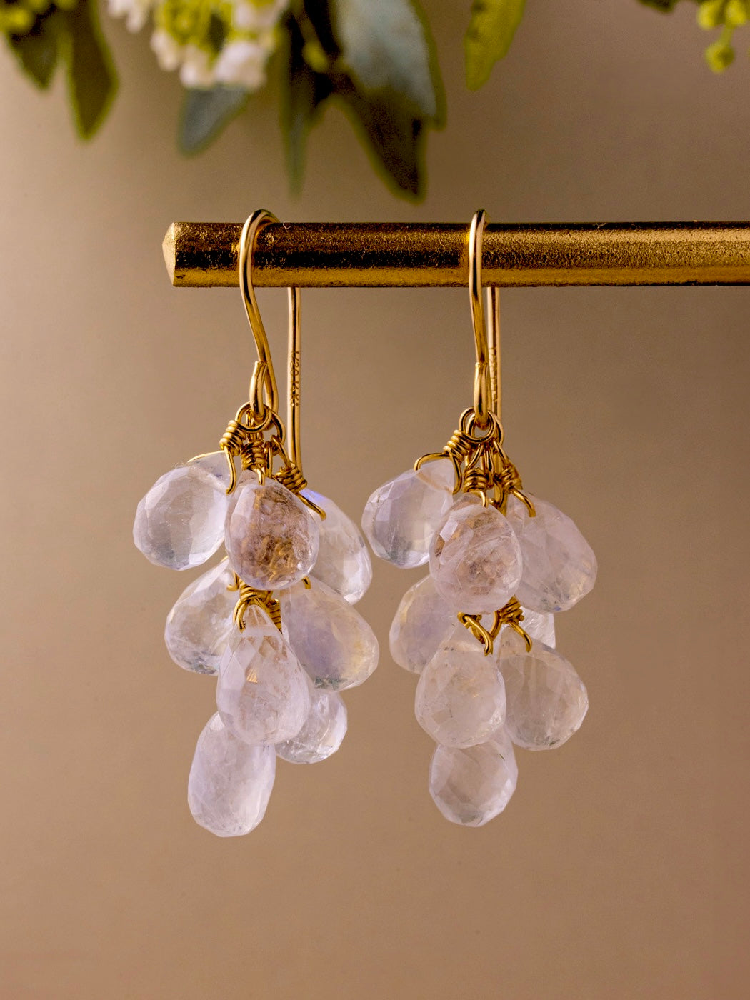 Moonstone drop earrings