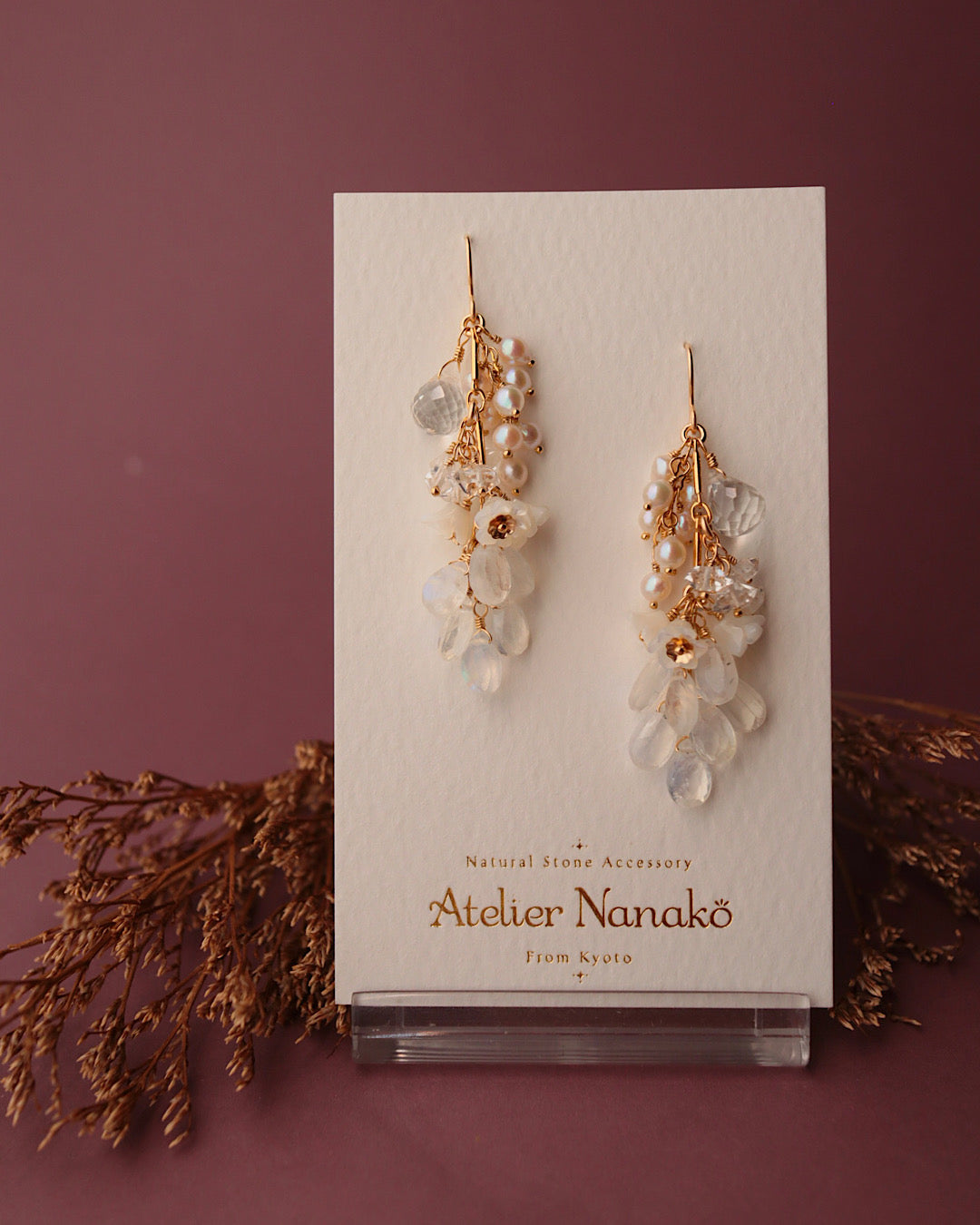 White bouquet earrings