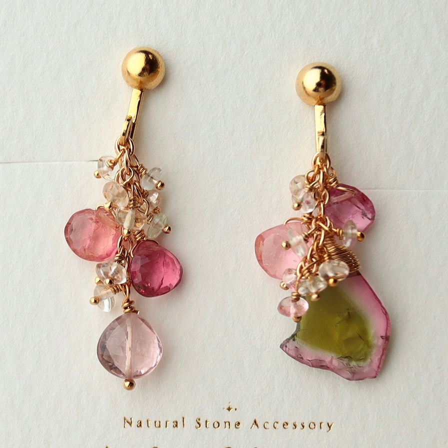 (1) Watermelon tourmaline earrings