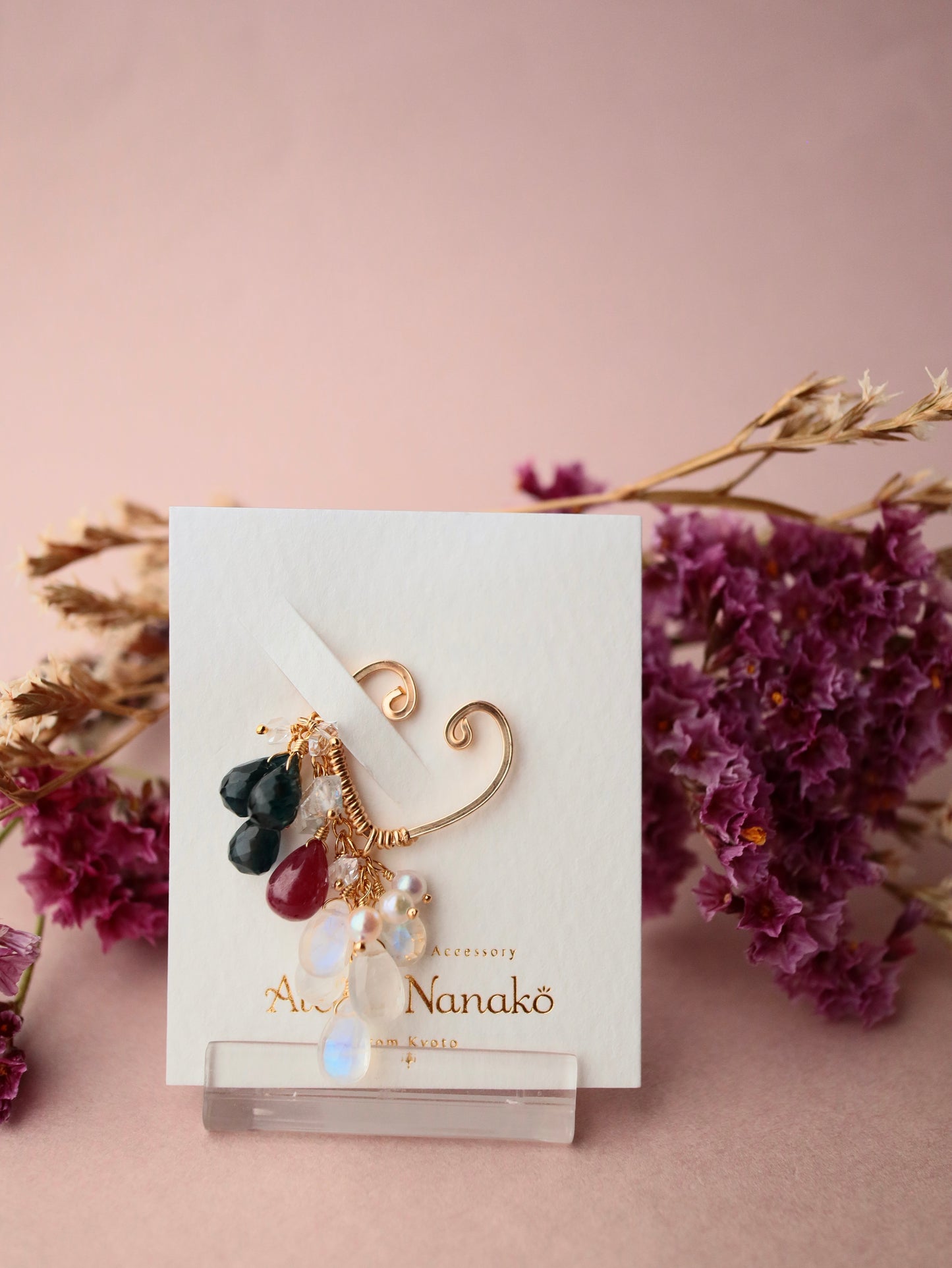 [Stories in Red] Ruby and London Blue Topaz Ear Cuff