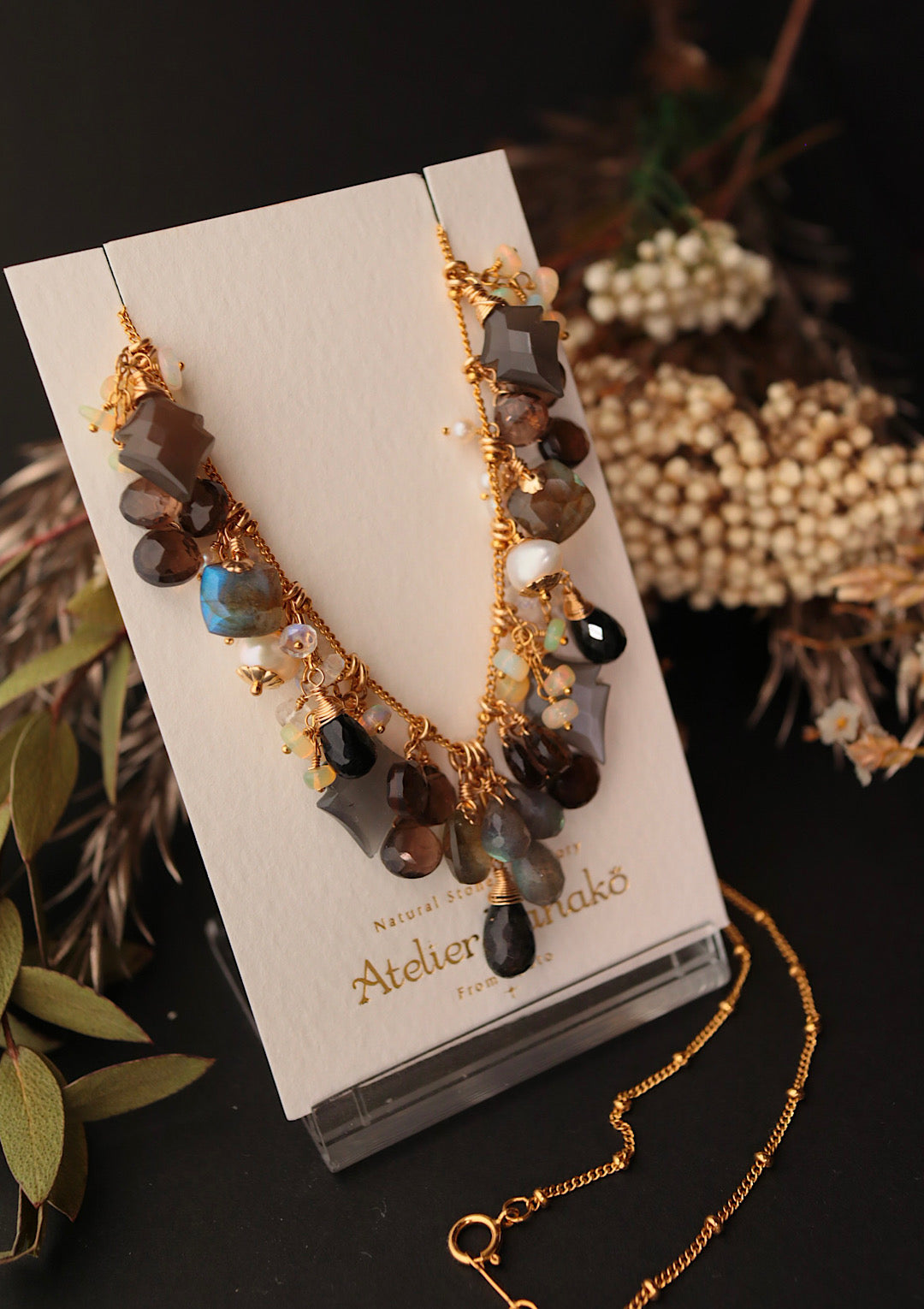 [Moon Shadow] Earth-Tone Necklace [One-of-a-Kind]
