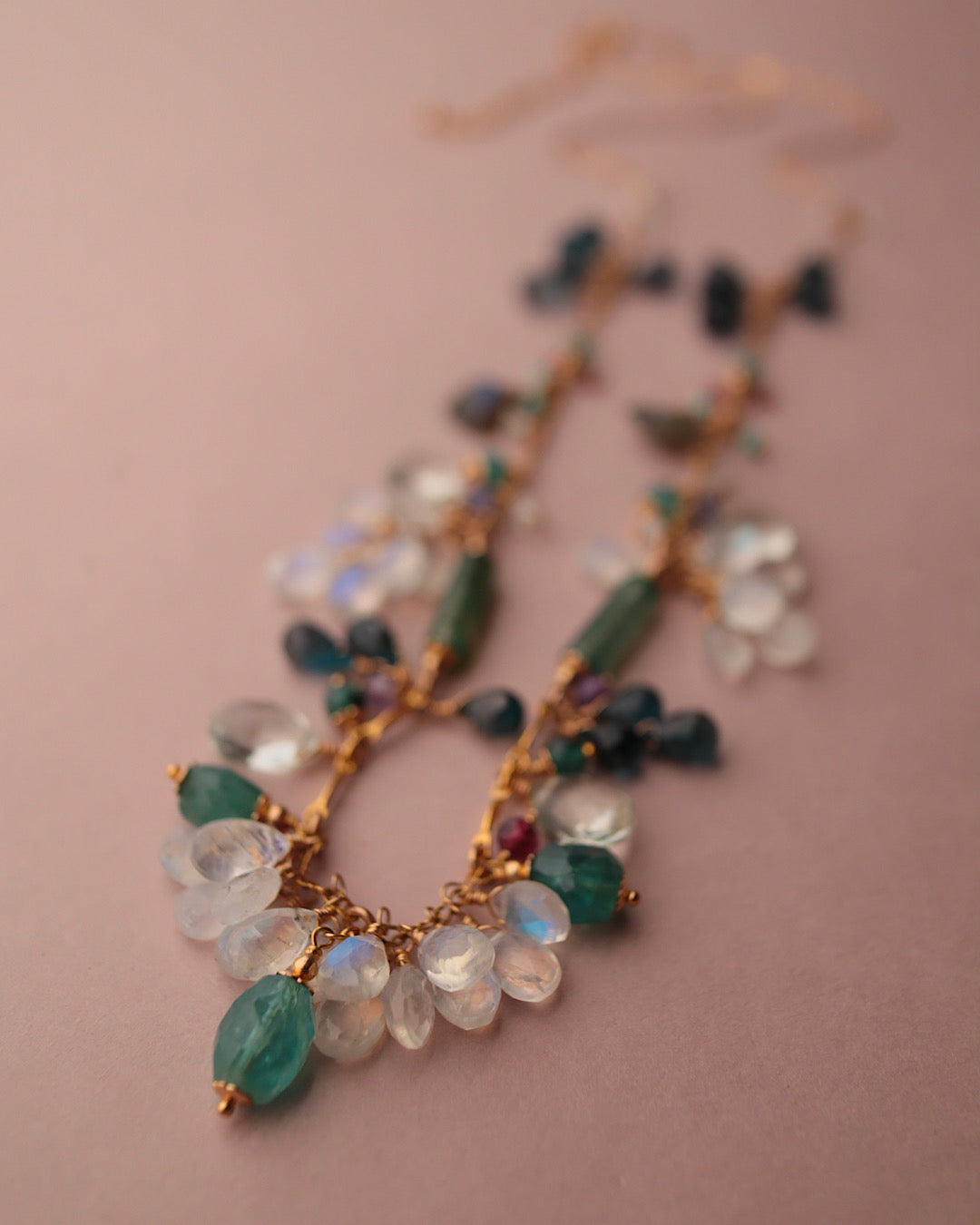 Grandidierite and London Blue Topaz Round Necklace
