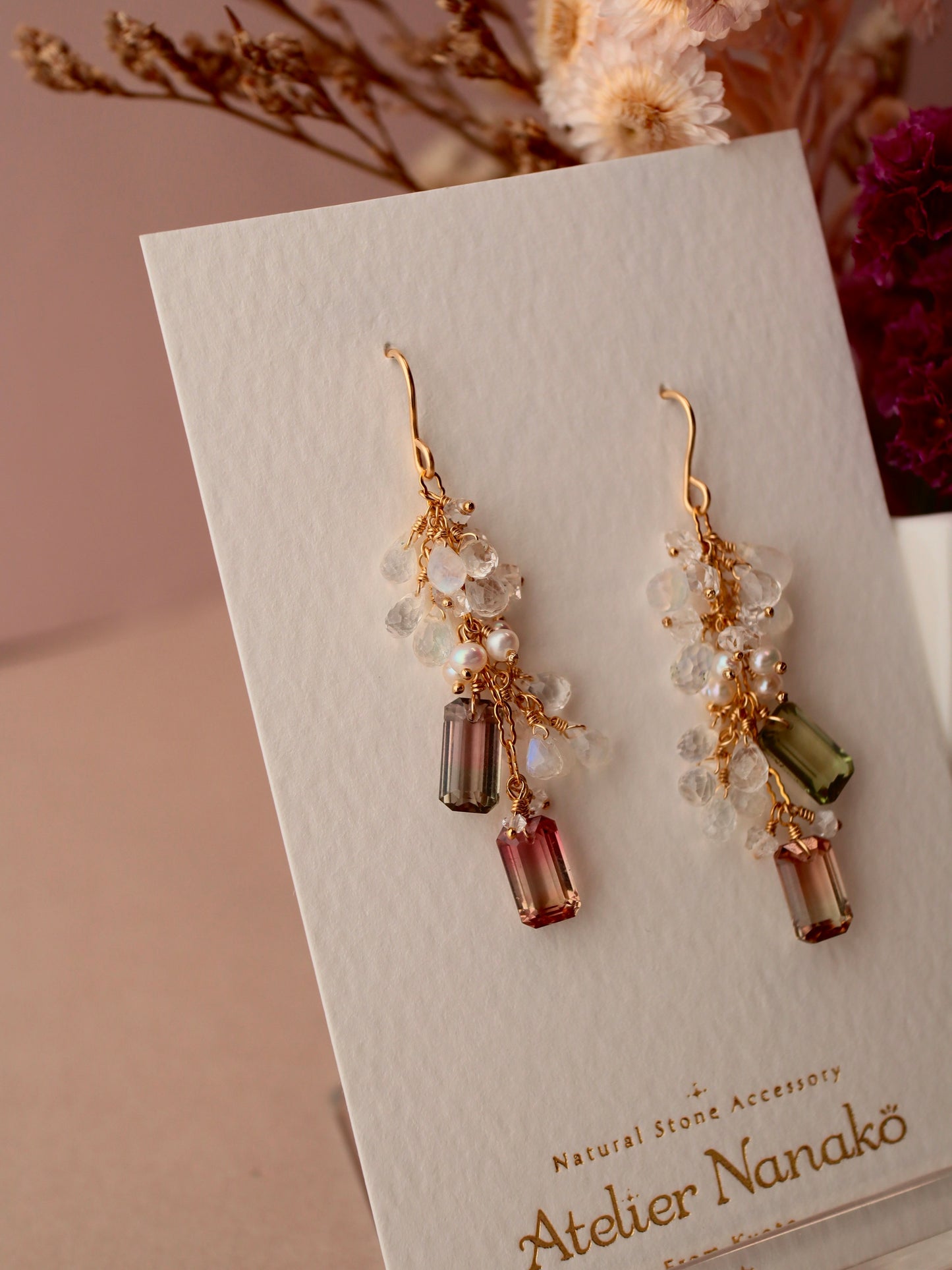 Various bicolor tourmaline earrings