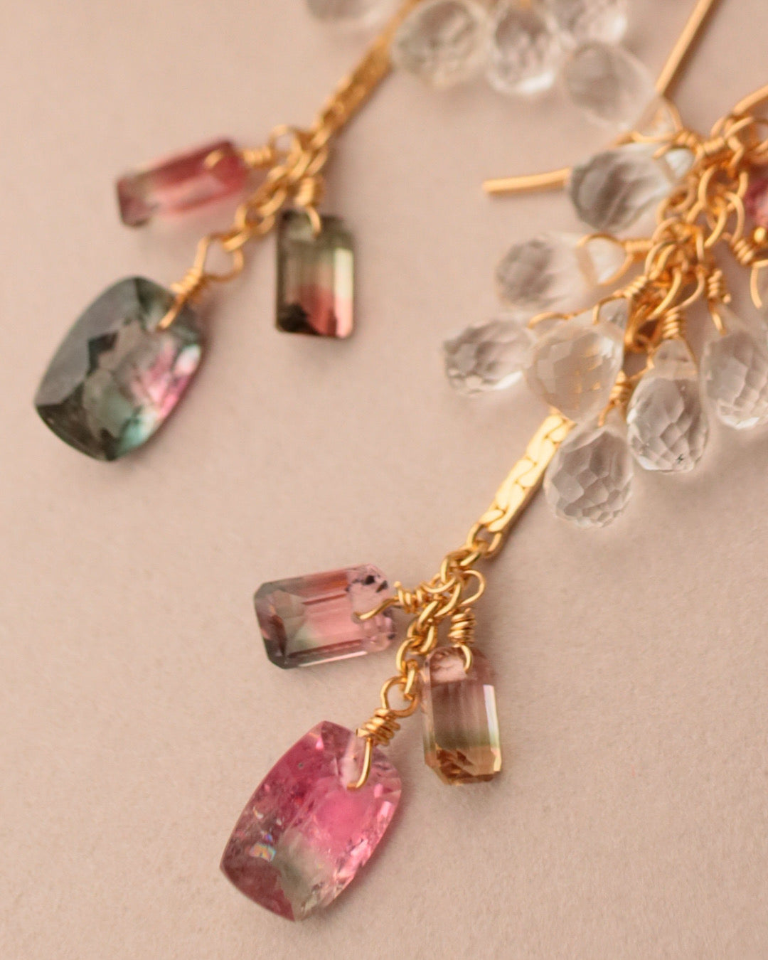 [One-of-a-kind] Bicolor Tourmaline Earrings ①