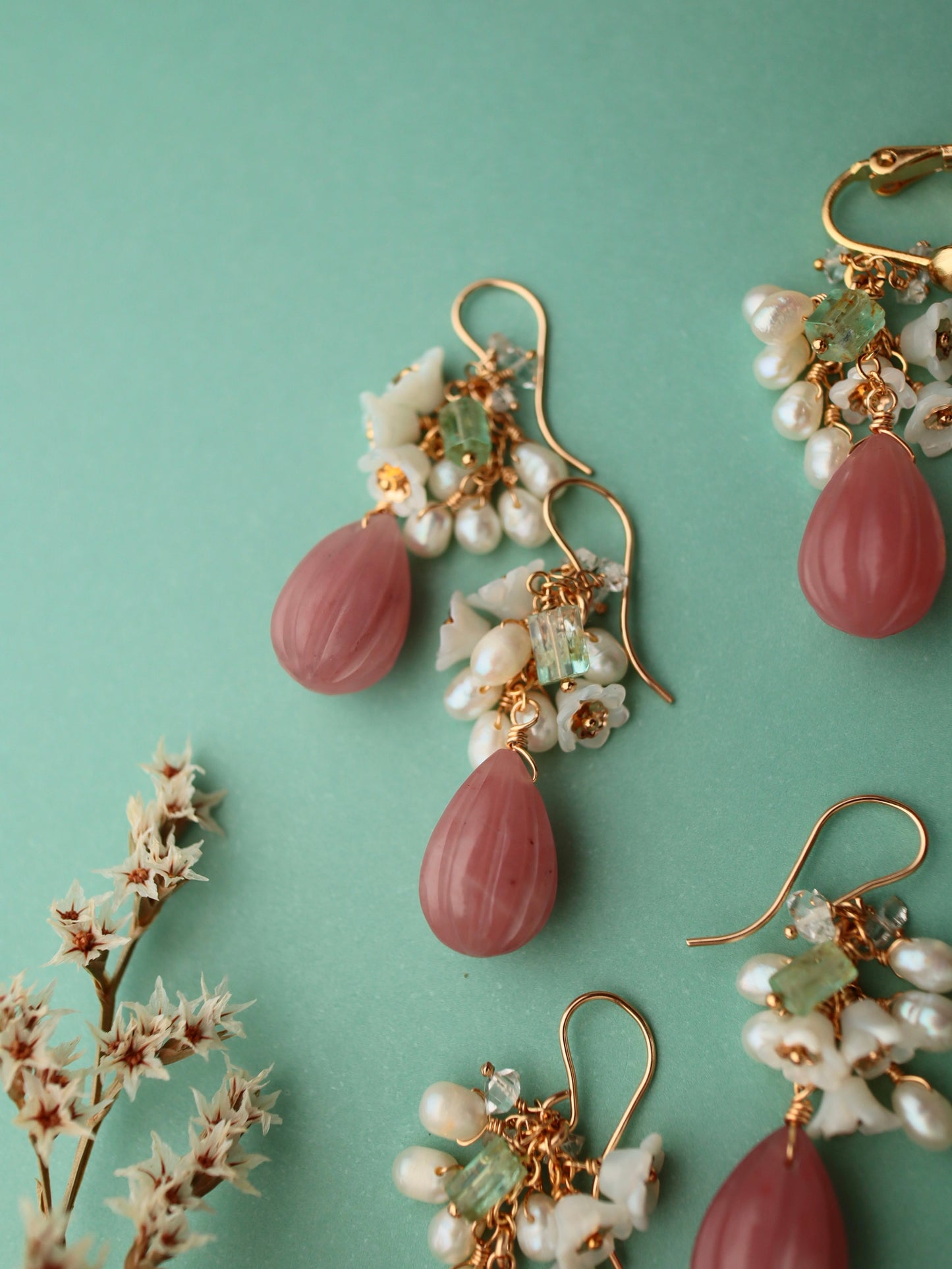 Guava Quartz Earrings