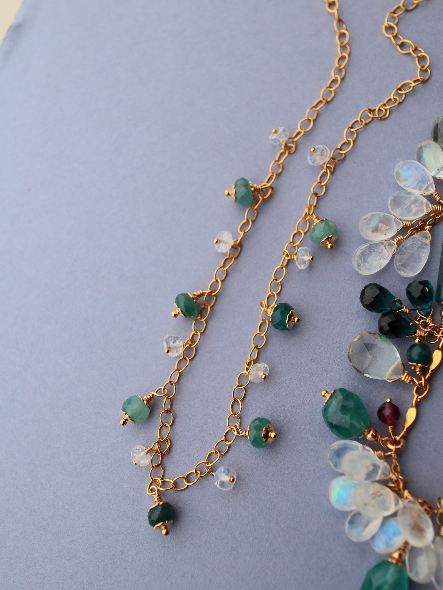 Grandidierite round necklace