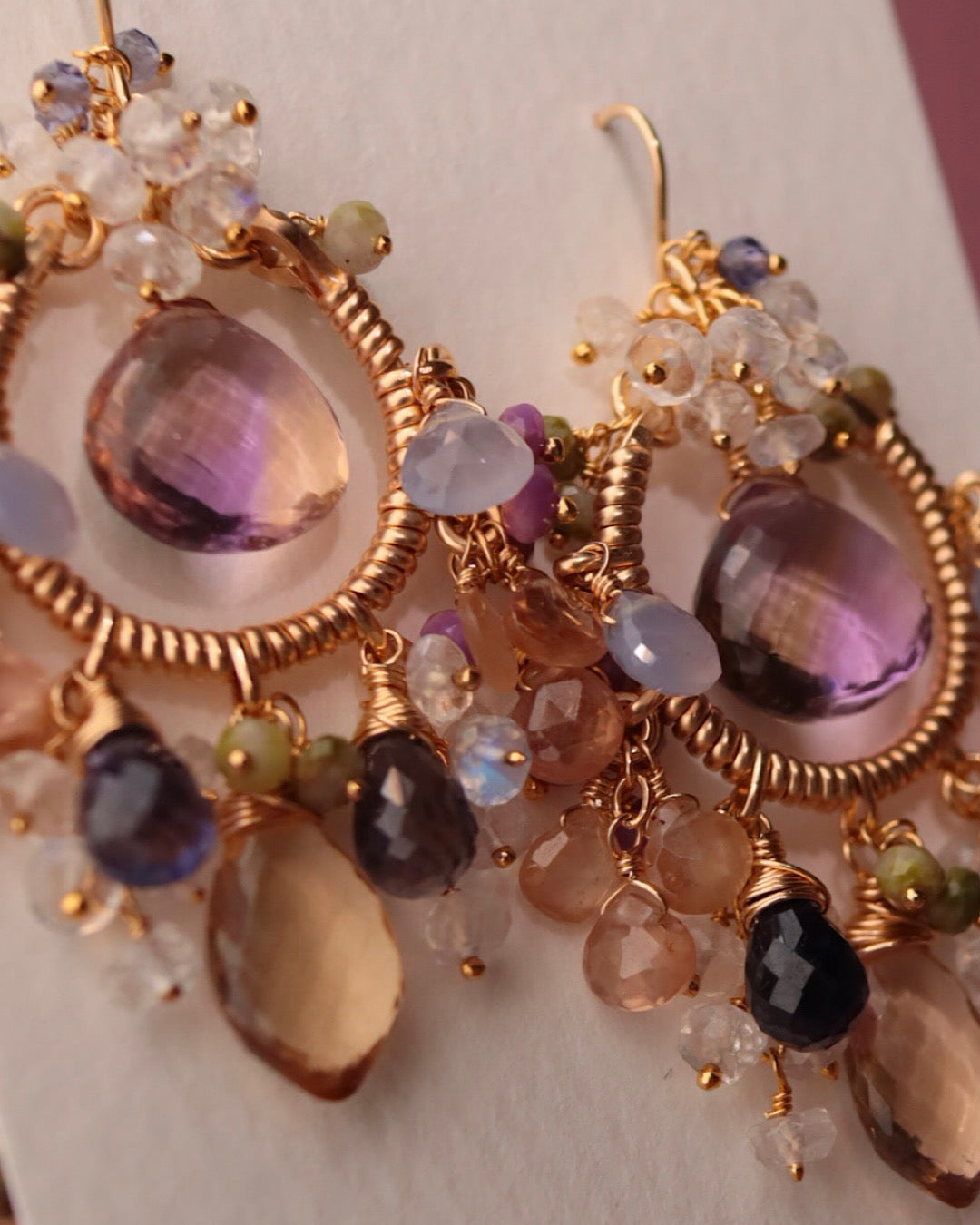 [One-of-a-kind] Ametrine Chandelier Earrings in Classic Colors