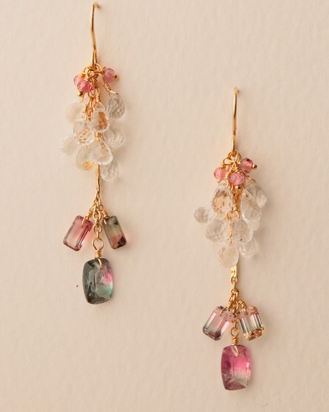 [One-of-a-kind] Bicolor Tourmaline Earrings ①