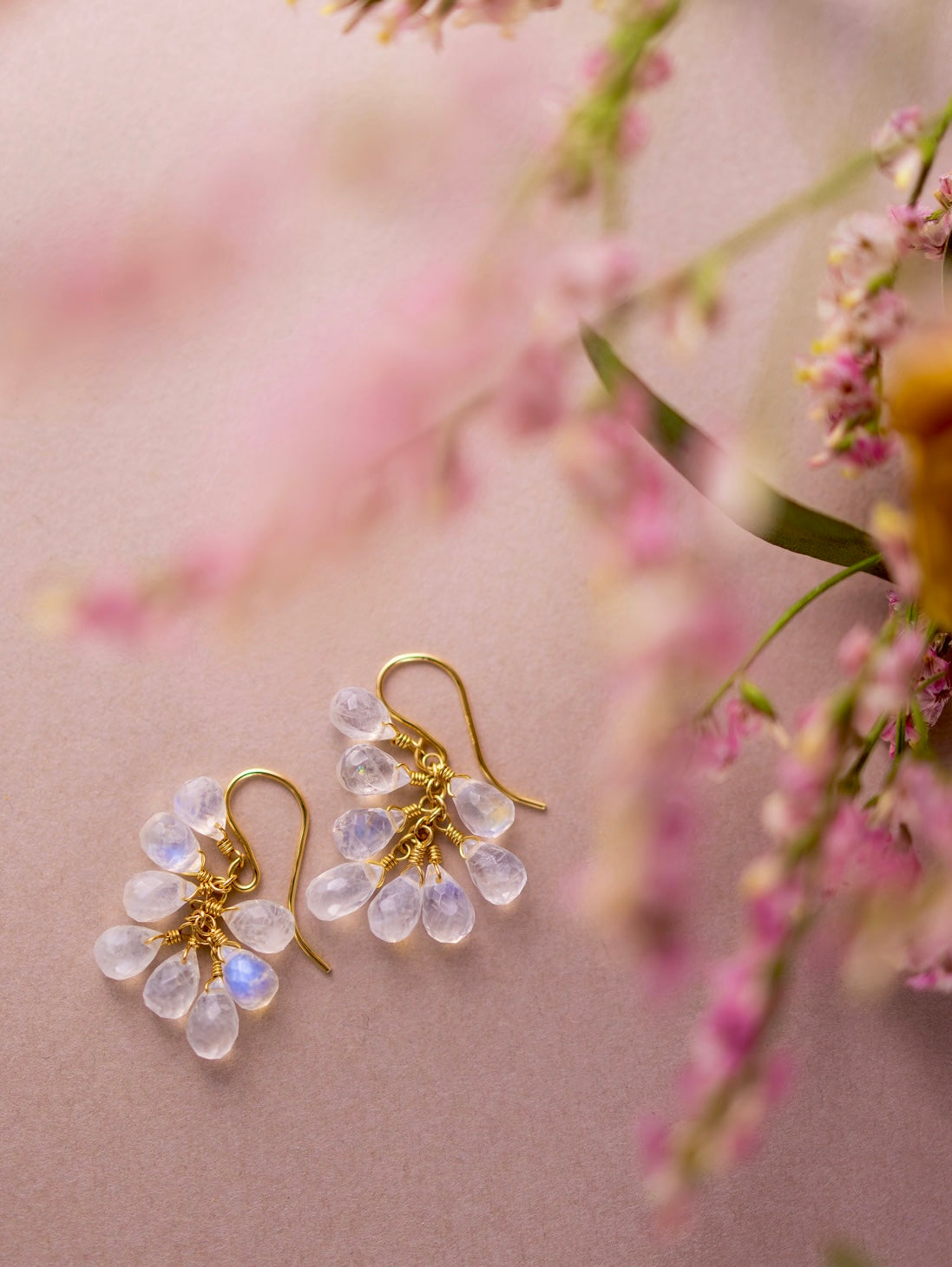 Moonstone drop earrings