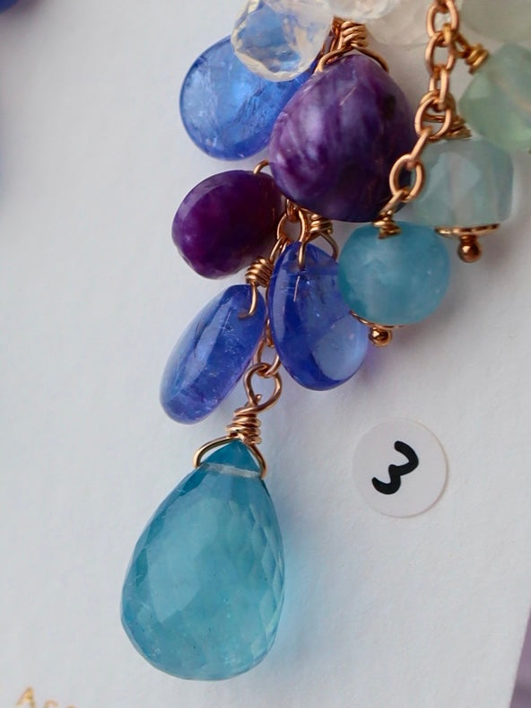 3. High quality aquamarine and blue stone earrings