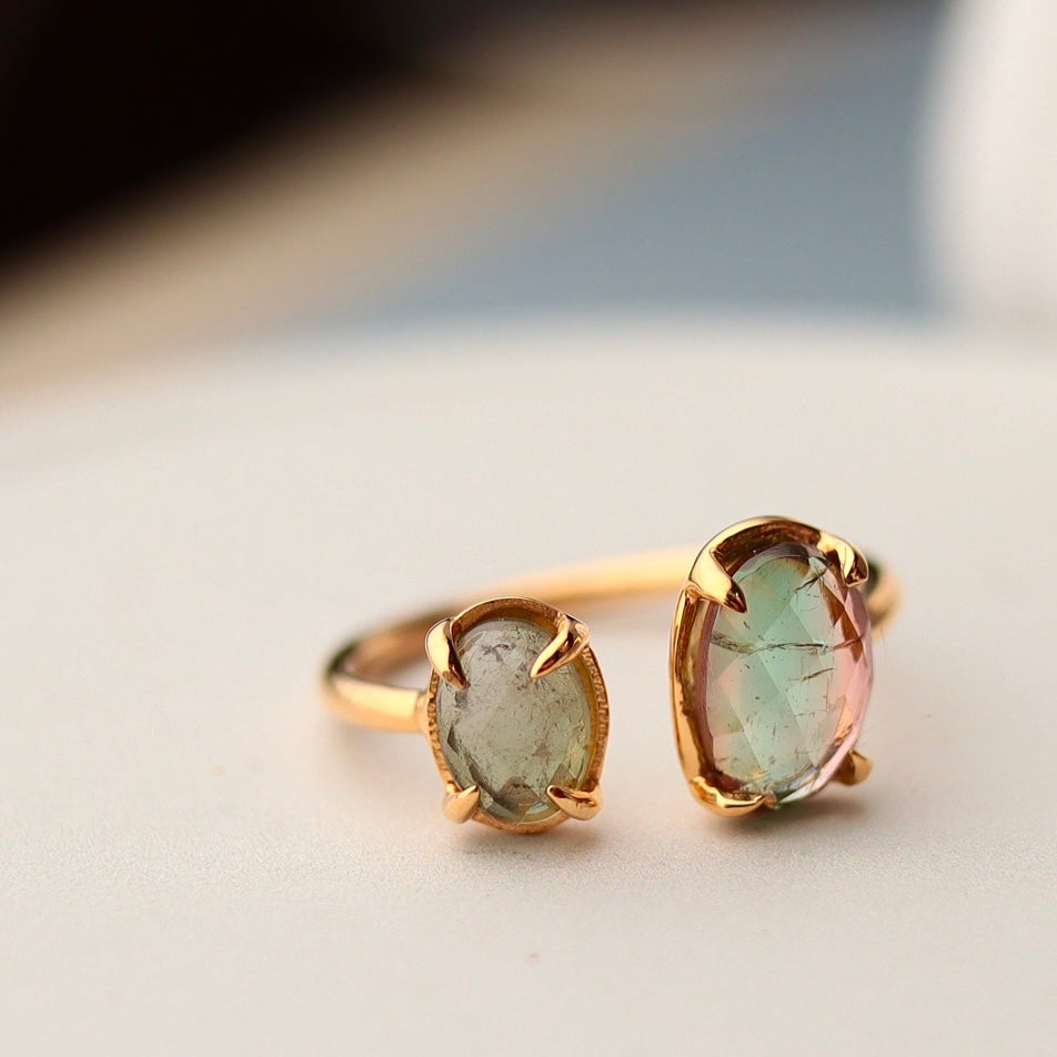 Bicolor tourmaline ring ①